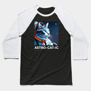 Astro-Cat-ic Digital Art Print Baseball T-Shirt